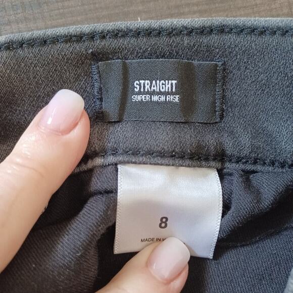 Express High Waist  Frayed Ankle Jeans Faded Black Size 8 (29W) RETIRED Style - Picture 10 of 11